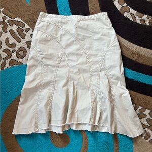 Banana Republic Cream Khaki A-Line Midi Skirt